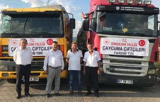 Çaycumalı çiftçilerden, yangın bölgesine yardım