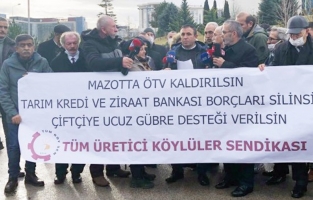 Tüm Köy Sen'den Tarım Bakanlığı önünde protesto gösterisi