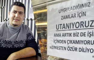 Zam yapan fırıncı müşterilerinden özür diledi