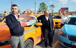 Taksicilerden 'Filistin halkının yanındayız' mesajı
