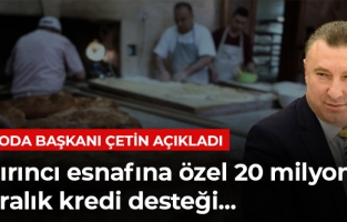 Fırıncı esnafına özel 20 milyon TL'lik kredi desteği